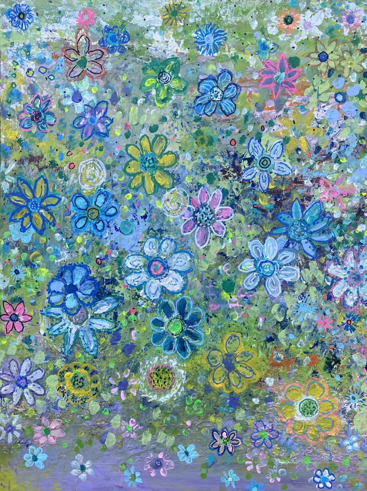 Blomster maleri “Flowers in mind” ” 60x80 cm