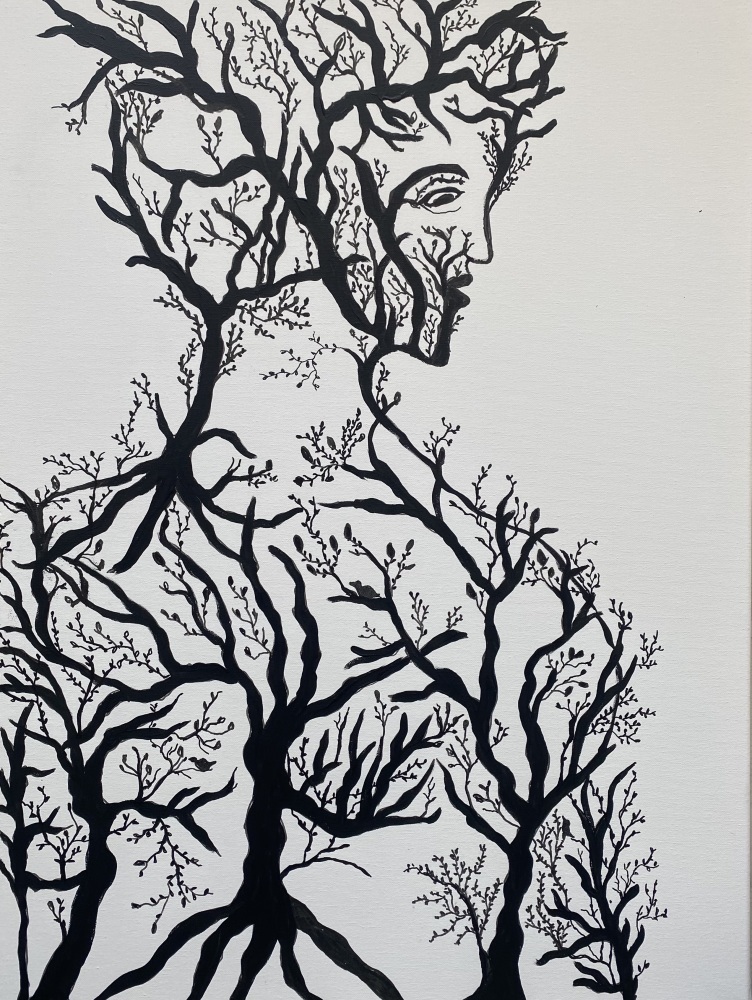 A. Black and white “Træ moder” 60x80 cm