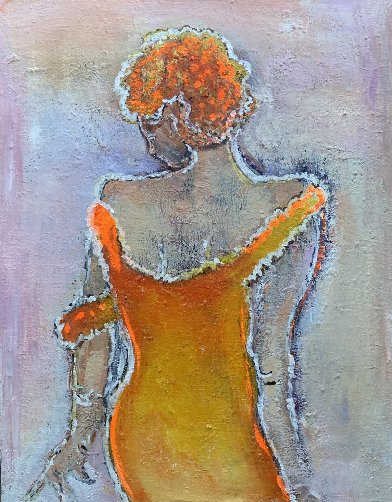 Maleri “Lady in orange” 