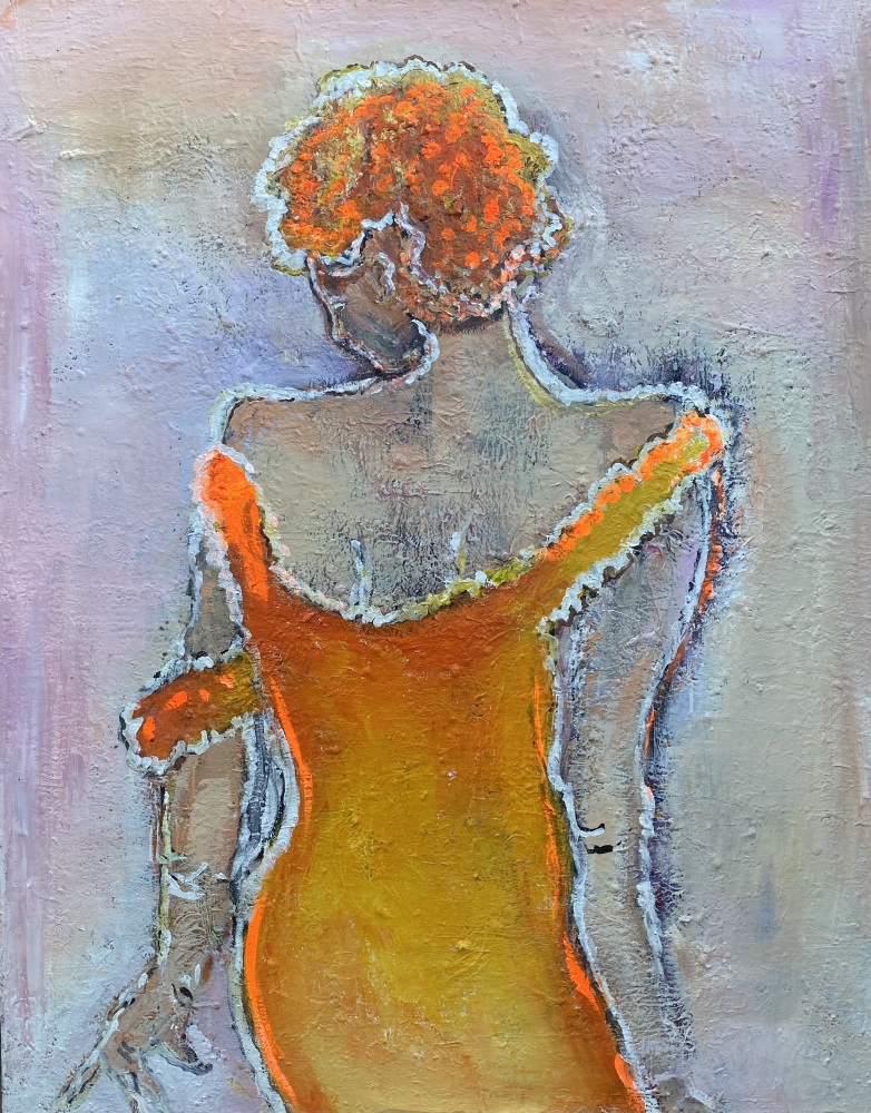 Orange Maleri “Lady in orange” 