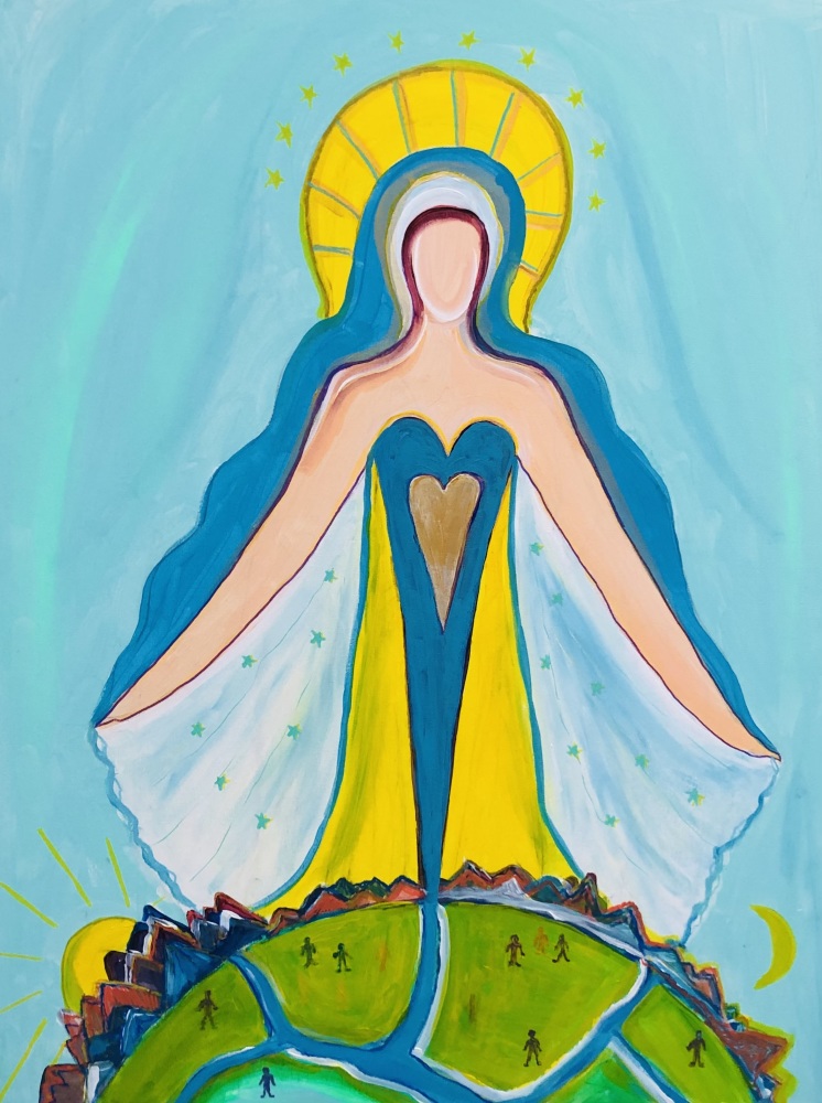 Icon maleri “Water angel”. 60x80 cm