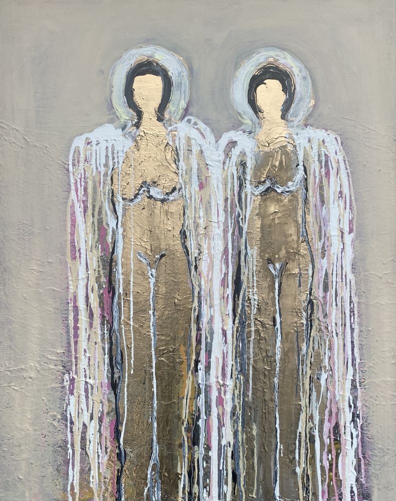 Maleri “The Golden Ladies” 80x100 cm