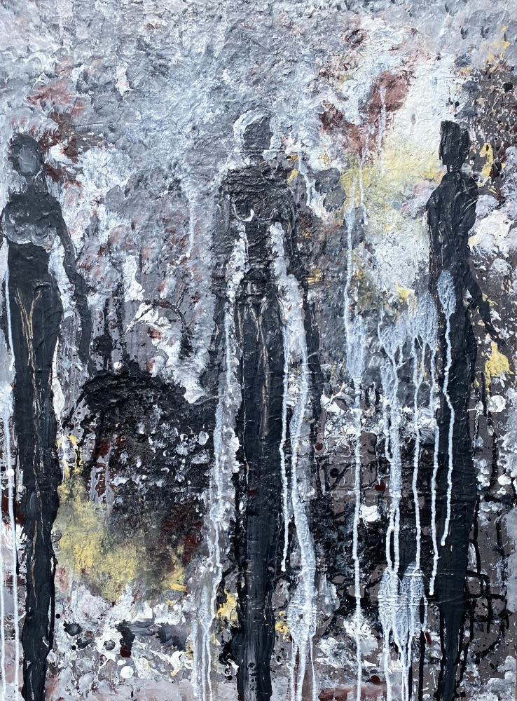 A. Black and white “3 girls in the mood” 60x80 cm