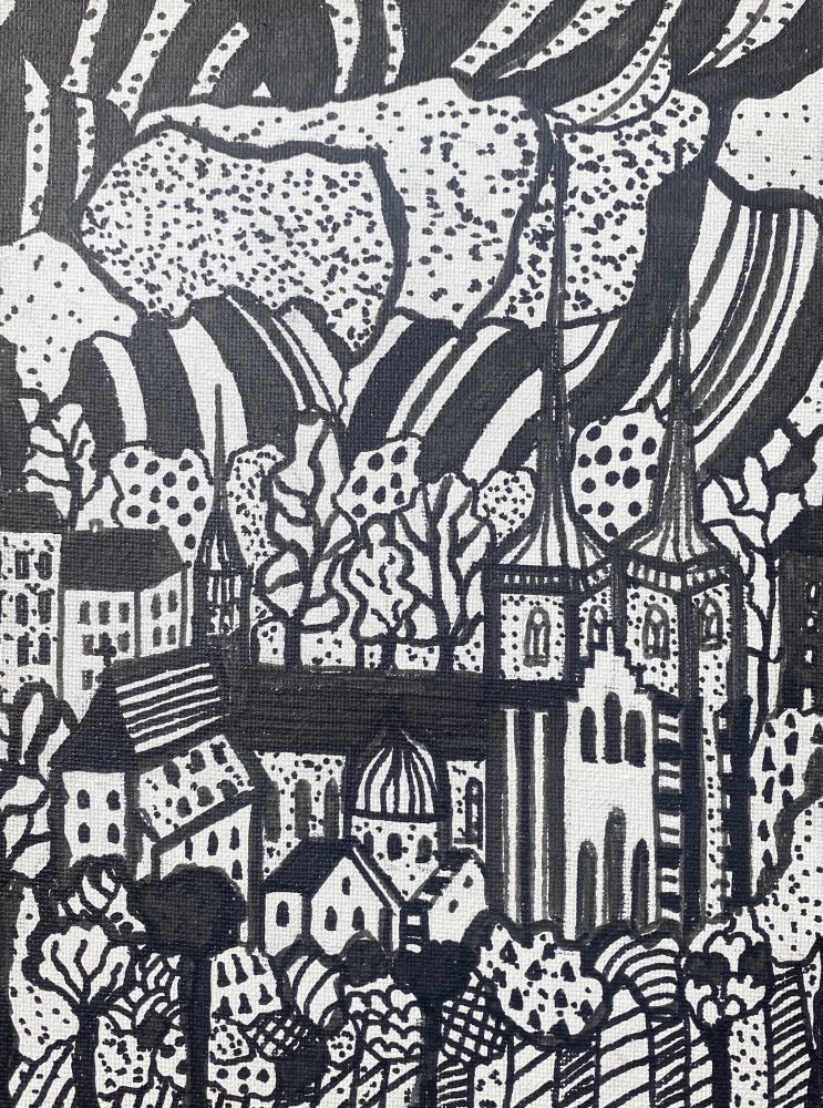 A. Black and White “Roskilde”. 18x24 cm