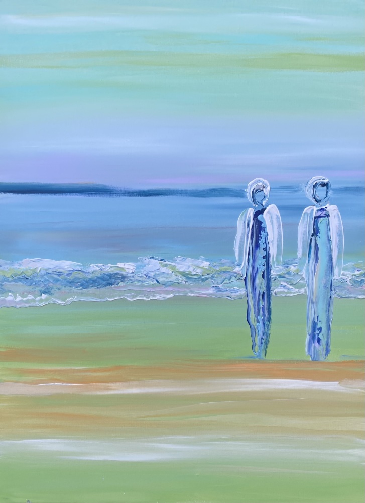 0. Blåt maleri “Kærlighed og fordybelse” 60x80 cm
