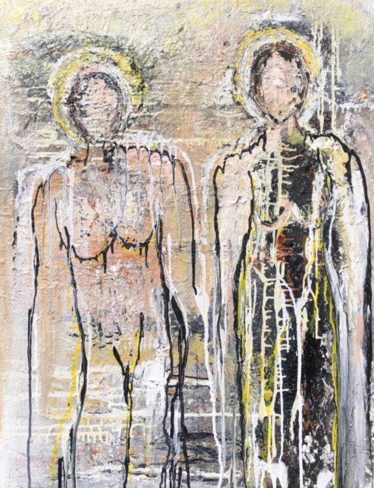 Gråt maleri “Two of us” 80x100 cm
